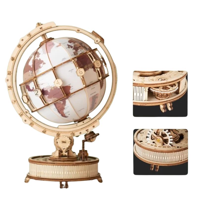 Globe Puzzle 3D Bois