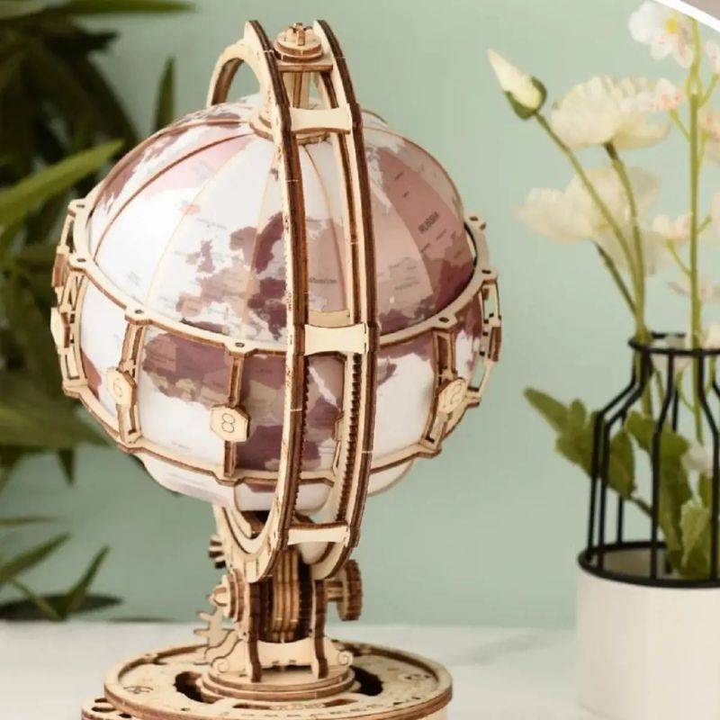 Globe Puzzle 3D Bois