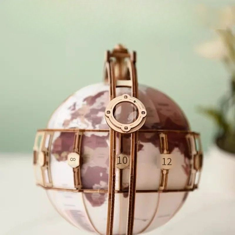 Globe Puzzle 3D Bois